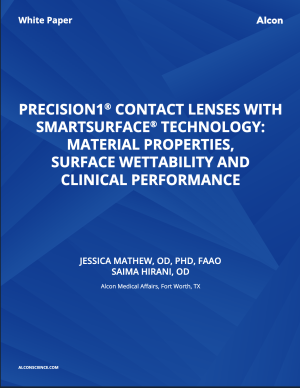 PRECISION1™ Contact Lenses with SMARTSURFACE Technology: Material Properties, Surface Wettability and Clinical Performance